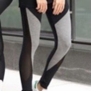 Peony and Me Color Block Mesh Leggings Small